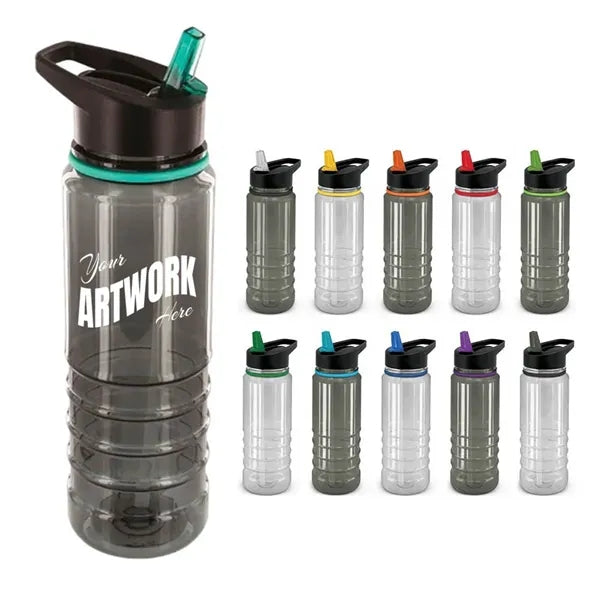 Clear Grey 25 OZ Slim Fit Sports Plastic Water Bottle