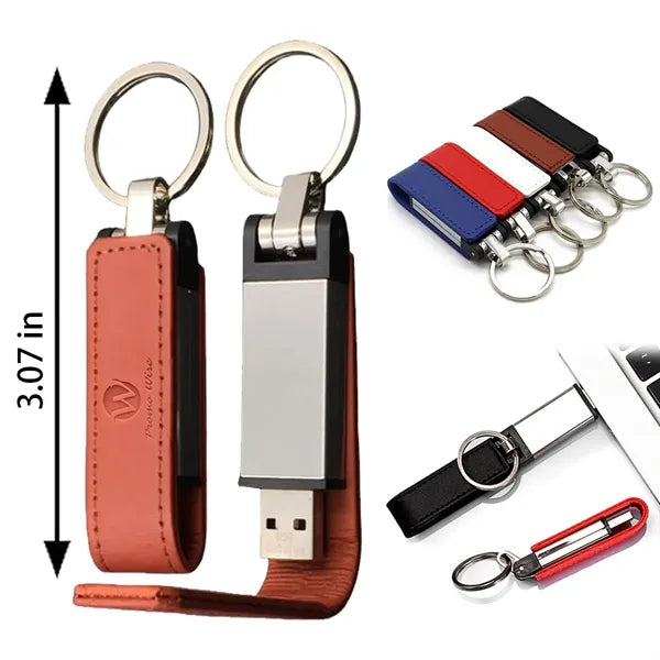 Waterproof High-Speed Transfer Leather-Case USB Flash Drive