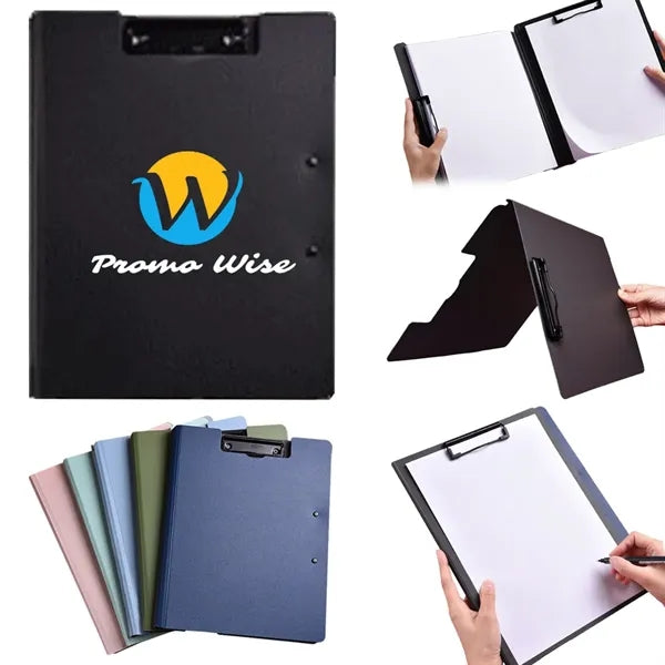 Lightweight Pad Folio Foldable A4 Clipboard w/ Dual Clips