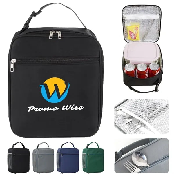 Lightweight Insulated Lunch Bag Lined Multi-Pocket Compact