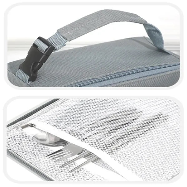 Lightweight Insulated Lunch Bag Lined Multi-Pocket Compact