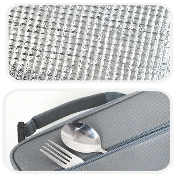 Lightweight Insulated Lunch Bag Lined Multi-Pocket Compact