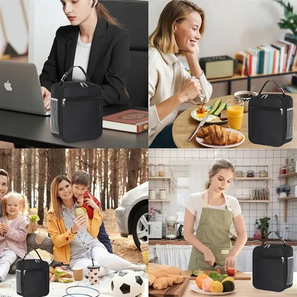 Lightweight Insulated Lunch Bag Lined Multi-Pocket Compact