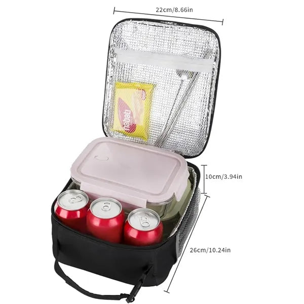 Lightweight Insulated Lunch Bag Lined Multi-Pocket Compact