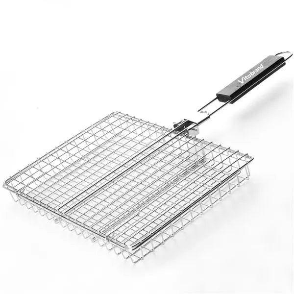 Portable Grill Baskets BBQ Grilling Basket Folding Handle