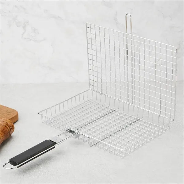 Portable Grill Baskets BBQ Grilling Basket Folding Handle