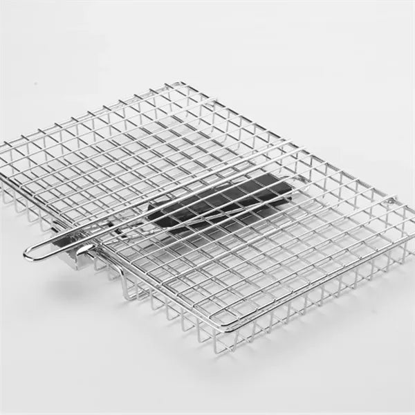 Portable Grill Baskets BBQ Grilling Basket Folding Handle