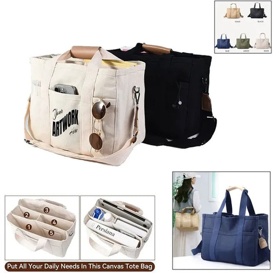Large Capacity Multi Pocket Canvas Hand Messenger Bag