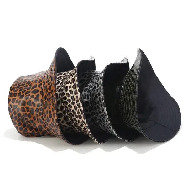 European and American leopard print fisherman hat