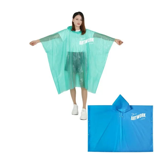 Disposable Biodegradable Translucent EVA Rain Poncho