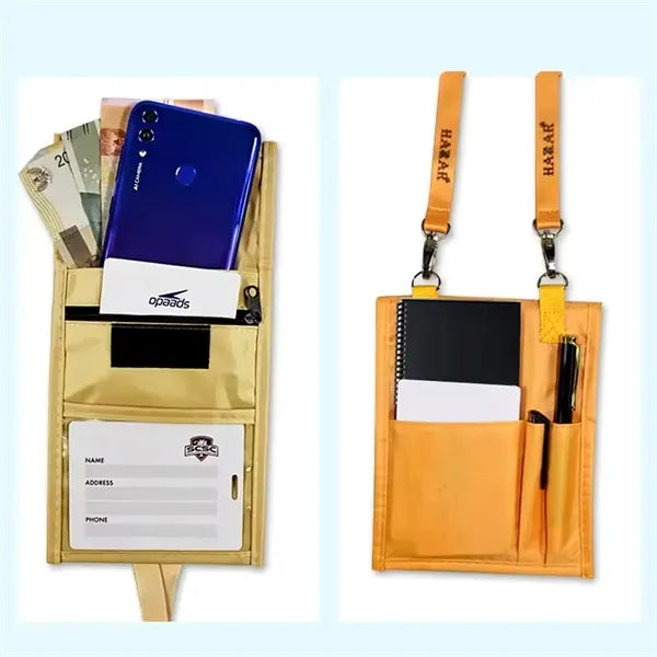 Neck Wallet With Clear Pockets