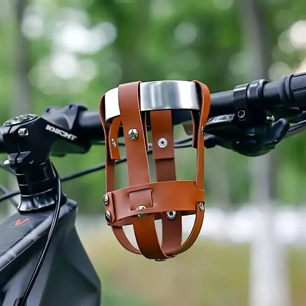 Outdoor Leather Bicycle Water Bottle Rack