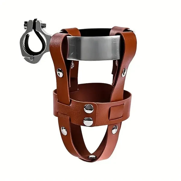 Outdoor Leather Bicycle Water Bottle Rack