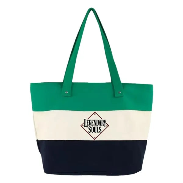 Splicing Color Pure Cotton Tote Bag