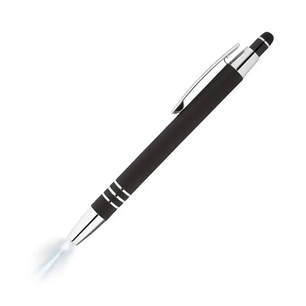 Flashlight and Stylus Click Metal Pen