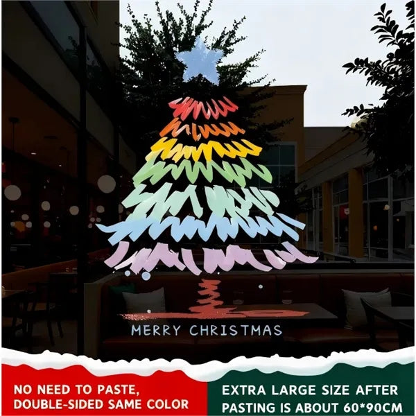 Brand new New Year and Christmas tree static cling stickers