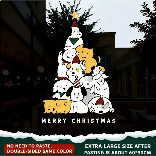 Brand new New Year and Christmas tree static cling stickers
