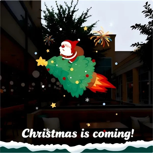 Brand new New Year and Christmas tree static cling stickers