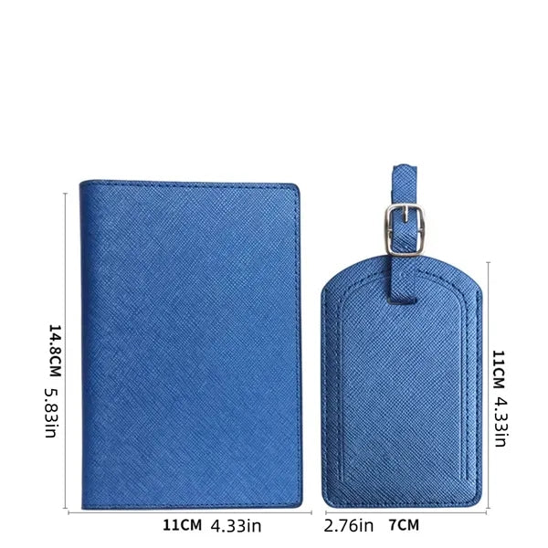PU Leather Passport Cover With Luggage Tag