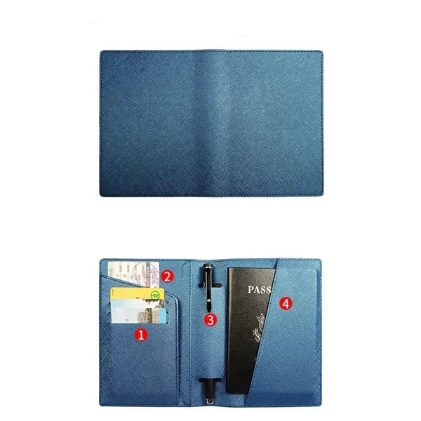 PU Leather Passport Cover With Luggage Tag