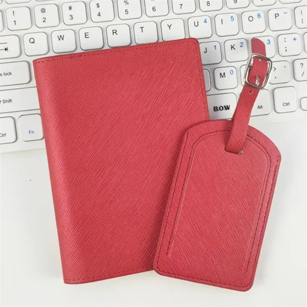PU Leather Passport Cover With Luggage Tag