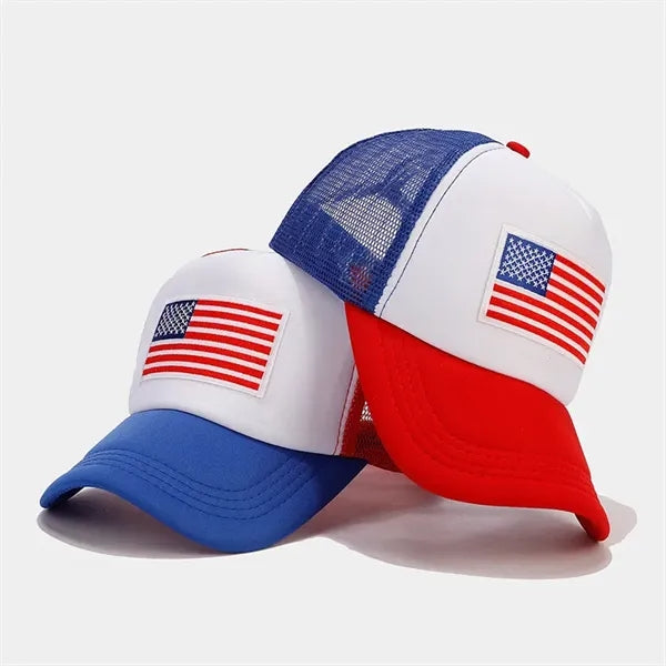 American flag casual mesh breathable duckbill cap