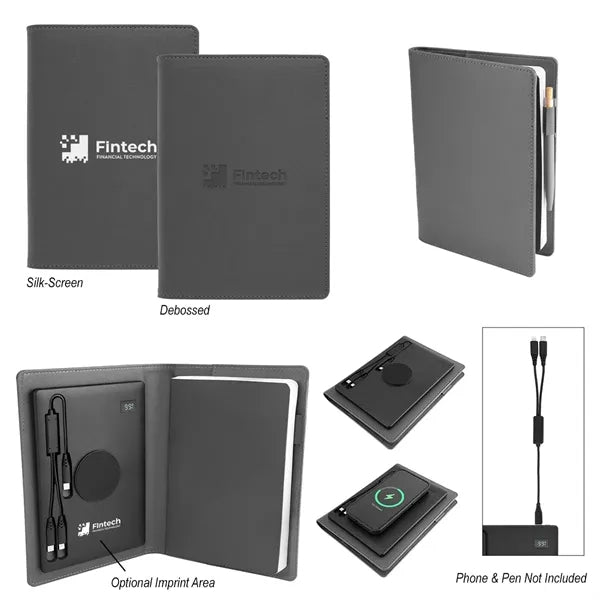 Recycled Power Folio With Wireless Charger & Power Bank