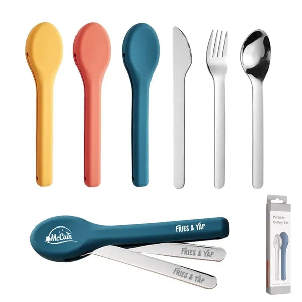 18/8 stainless steel Travel Utensils with silicone Case