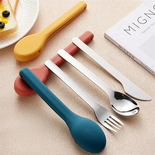 18/8 stainless steel Travel Utensils with silicone Case