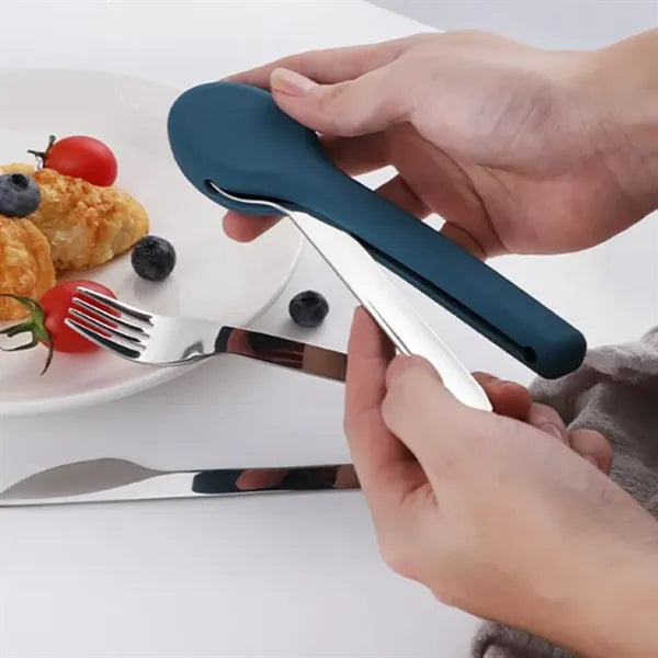 18/8 stainless steel Travel Utensils with silicone Case