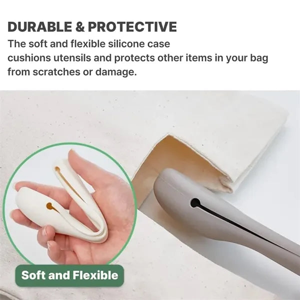 18/8 stainless steel Travel Utensils with silicone Case