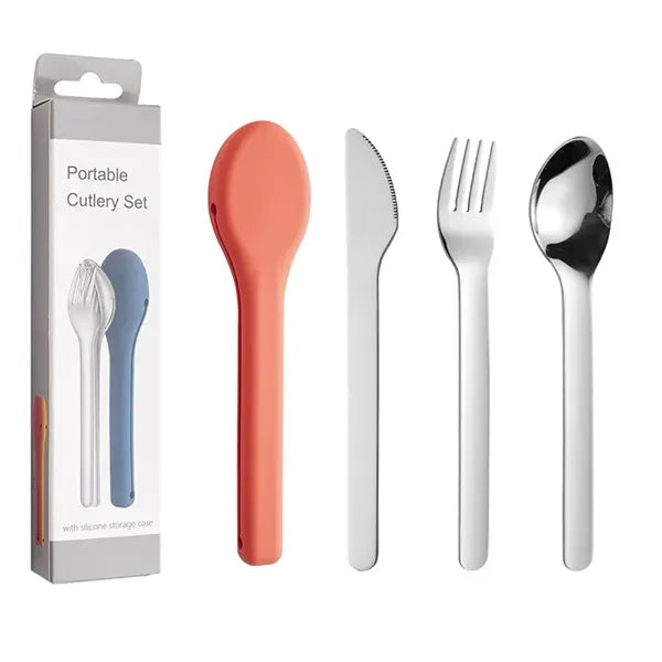 18/8 stainless steel Travel Utensils with silicone Case