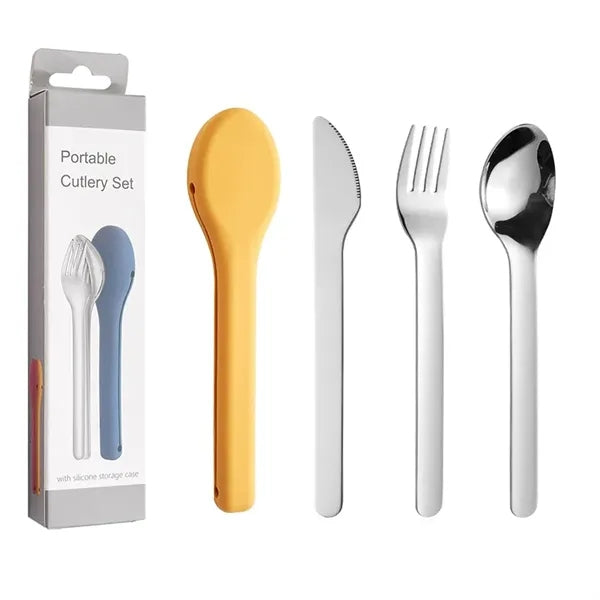 18/8 stainless steel Travel Utensils with silicone Case