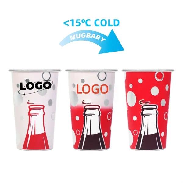 Color changing aluminum cup