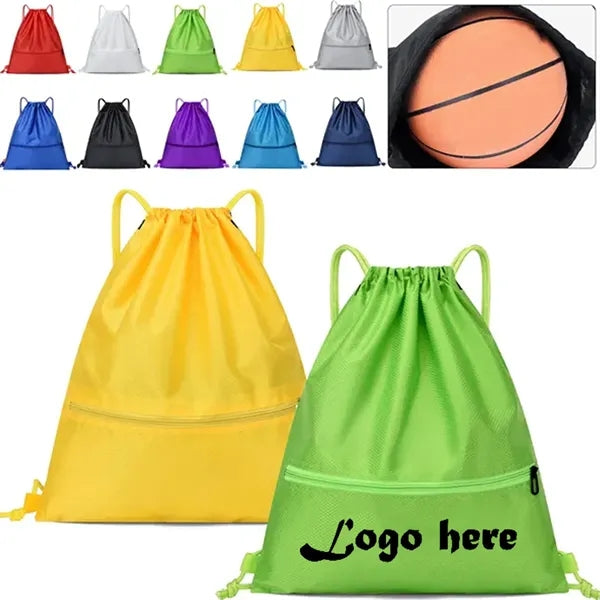 12-Color Basketball Oxford Drawstring Backpack