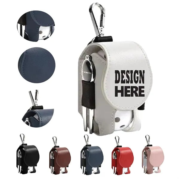 PU Leather Golf Ball Pouch