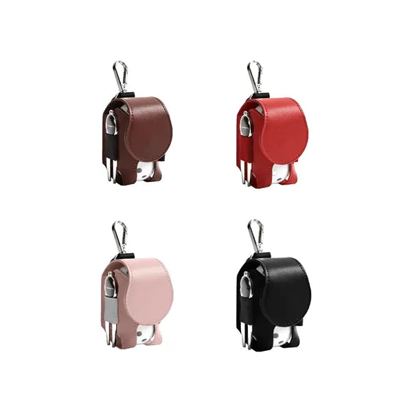 PU Leather Golf Ball Pouch
