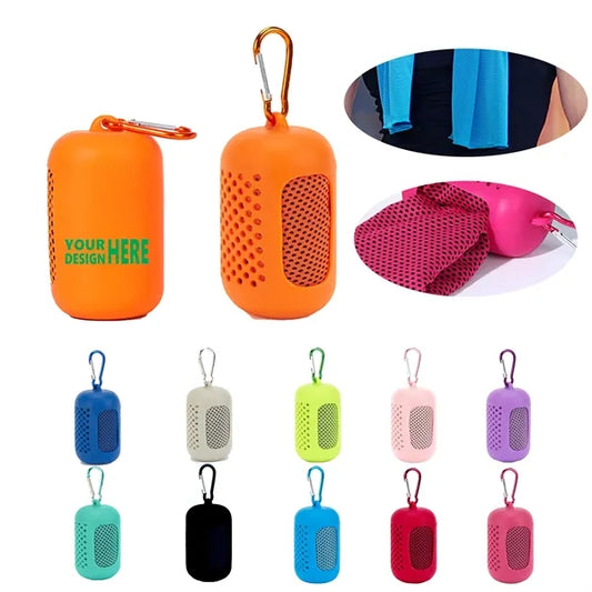 Ice Silk Cooling Towel with Silicone Case