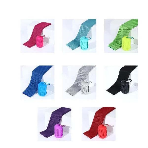 Ice Silk Cooling Towel with Silicone Case