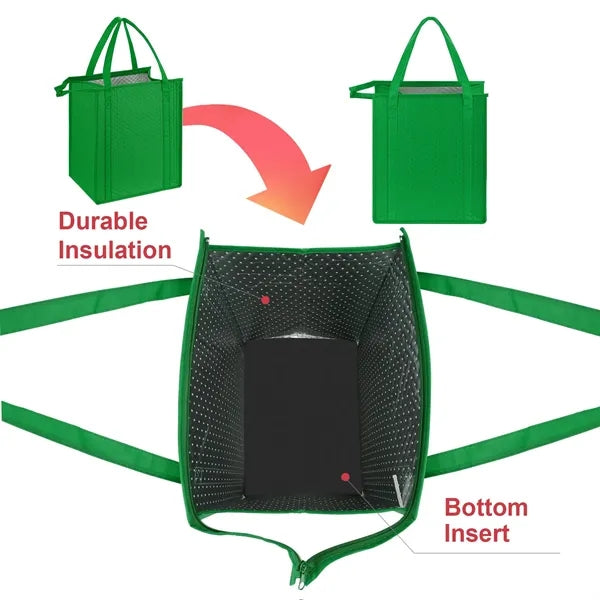 Thermal Non-Woven Insulated Cooler Tote Bag-13"X15"X10"
