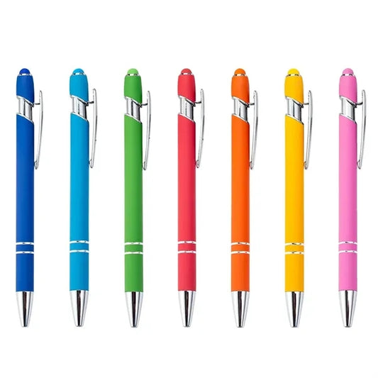 Rubberized Metal Ballpoint pen with Stylus
