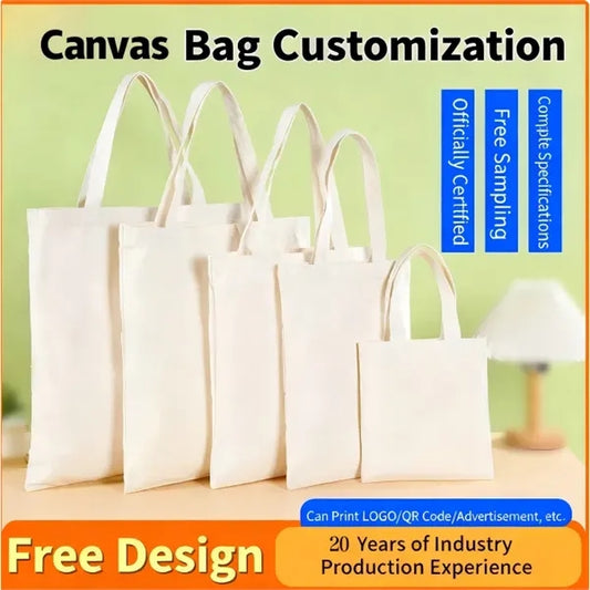 Blank canvas bag with custom logo