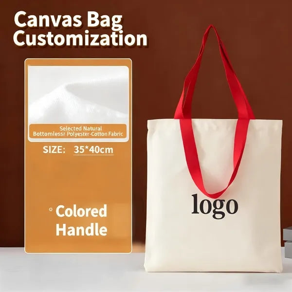 Blank canvas bag with custom logo