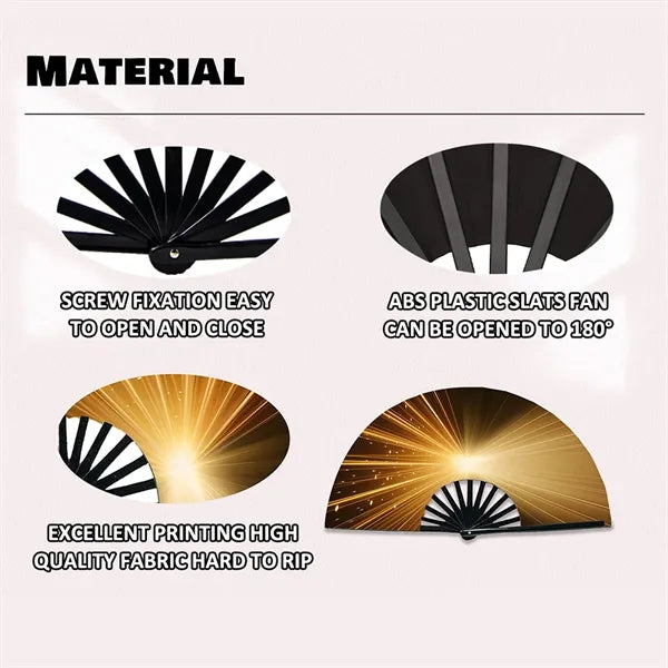 Sun And Moon Rave Folding Fan For Festival Dance