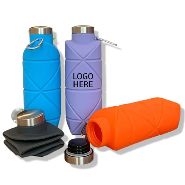24oz Foldable Outdoor Silicone Water Bottle