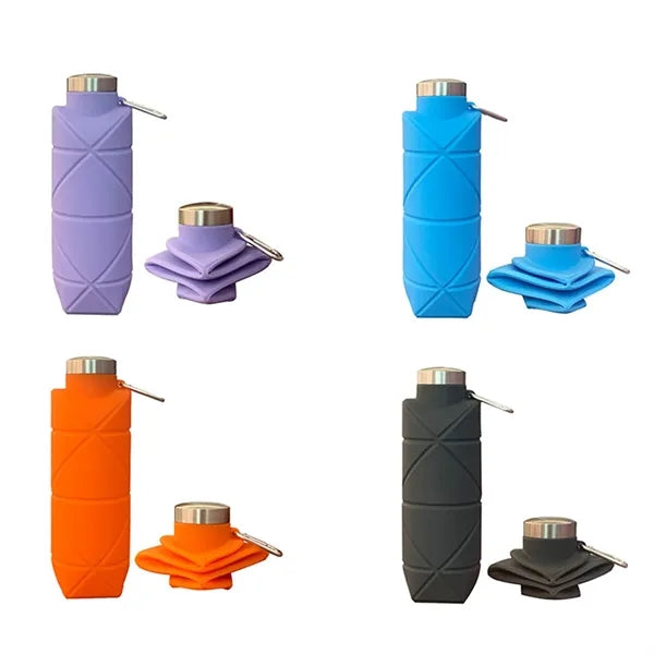 24oz Foldable Outdoor Silicone Water Bottle