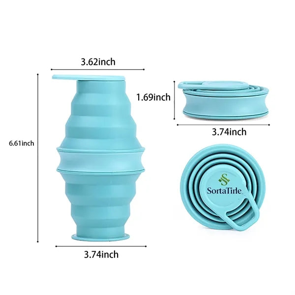 Collapsible Silicone Travel Cup with Carabiner Hook