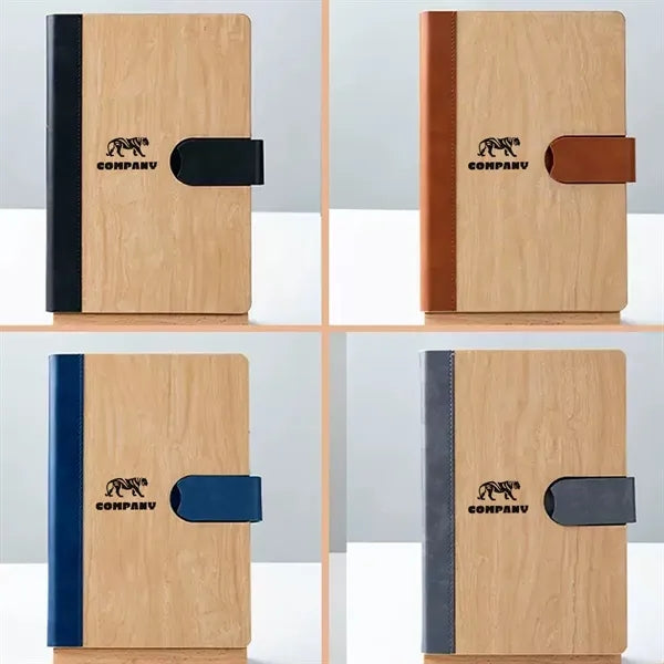A5 PU Leather Magnetic Closure Lined Notebook