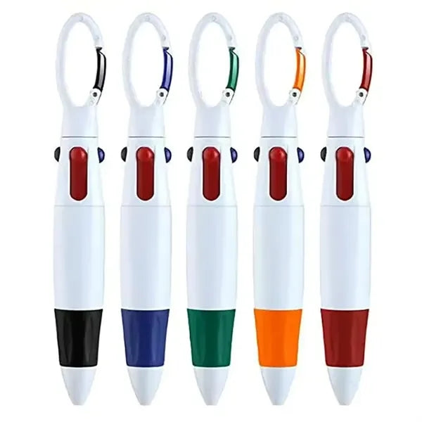 4-in-1 Multi-Color Retractable Ballpoint Pen with Keychain