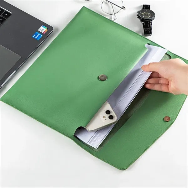 PU Leather A4 File Folder Document Bag